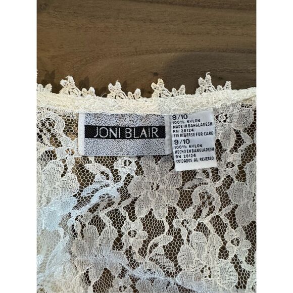 Vintage 90s Joni Blair Lace Dress Set 10 White Bridal Mini Coquette Clueless - Picture 6 of 6
